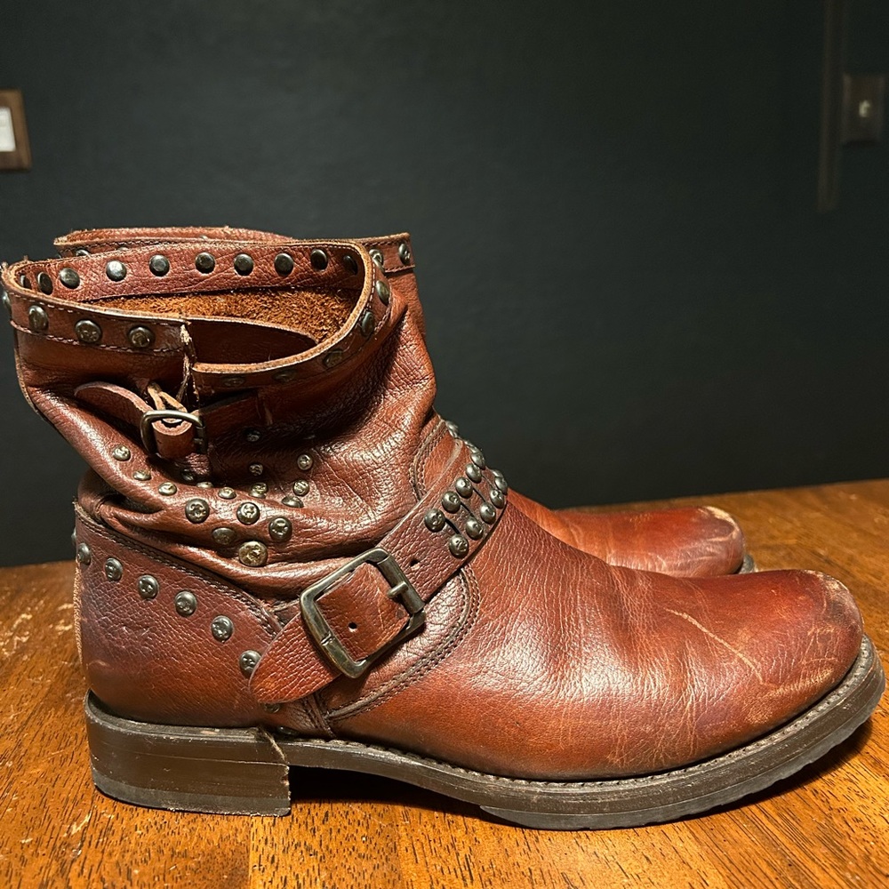 Frye studded ankle boots